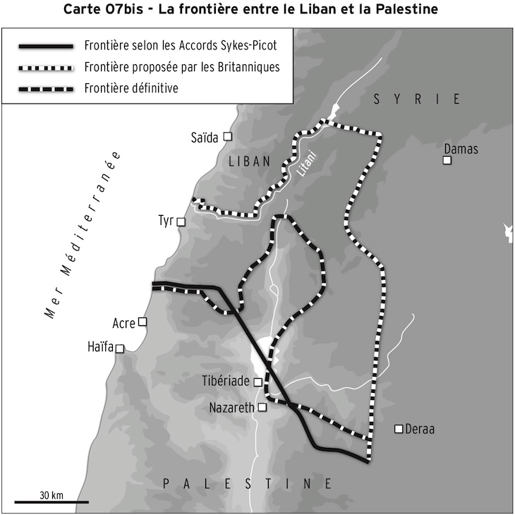 La frontière entre le Liban et la Palestine
