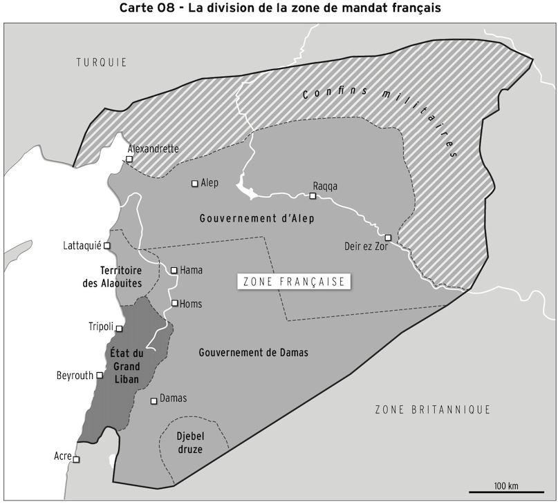 La division de la zone de mandat français