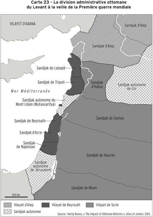 La division administrative ottomane du Levant à la veille de la Première guerre mondiale