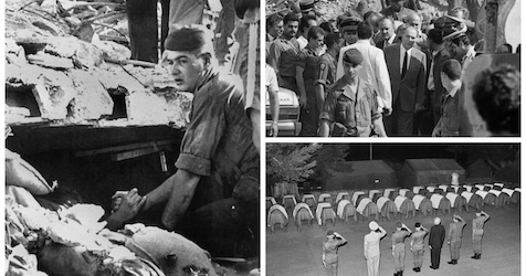 Le 23 octobre 1983, deux attentats attribués au Hezbollah, presque simultanés, touchent les contingents français et américain de la Force multinationale.